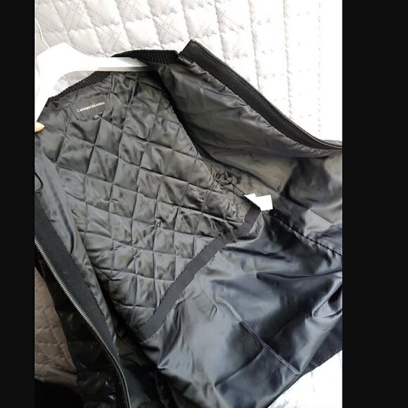 Catherine Malandrino Long Puffer Coat US S 55 KR Goose Down Padding Knit Black - Picture 9 of 14